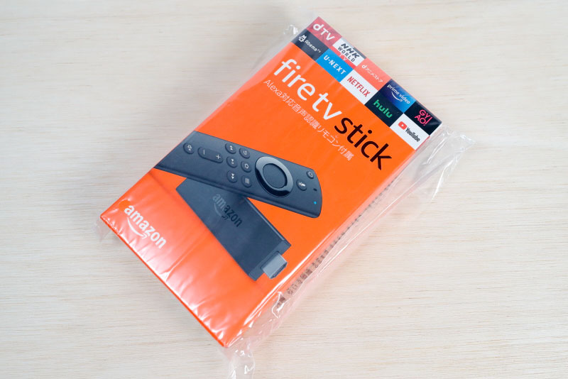 「Fire TV Stick」商品のパッケージ表面